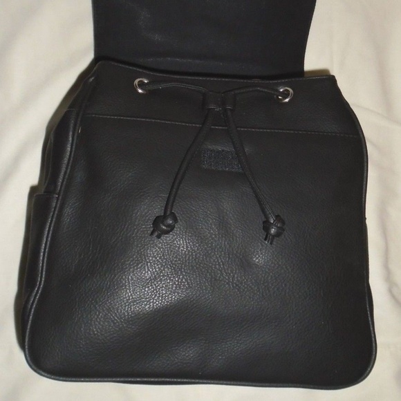 Vintage Rare Black Drawstring Backpack Purse main image 6